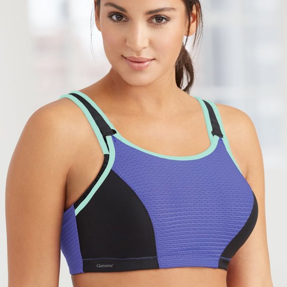 Glamorise SPORT Bra 36B BOUNCE-CONTROL Wicks-U-Dry! PADDED-STRAPS Purple NEW - Picture 6 of 16